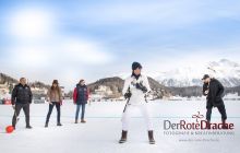 Sponsor Royal Salute represented by Malcolm Borwick who is running the Polo Clinic at Snow Polo World Cup St. Moritz, Learning how to play polo in Switzerland 