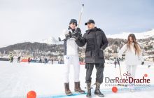 Sponsor Royal Salute represented by Malcolm Borwick who is running the Polo Clinic at Snow Polo World Cup St. Moritz, Learning how to play polo in Switzerland 