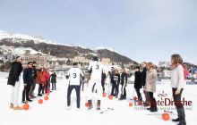 Sponsor Royal Salute represented by Malcolm Borwick who is running the Polo Clinic at Snow Polo World Cup St. Moritz, Learning how to play polo in Switzerland 